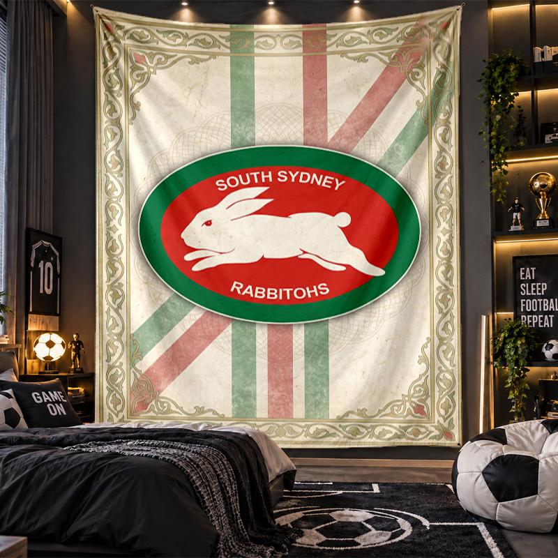 Wall Hanging Tapestry South Sydney Rabbitohs Print Cloth for Living Room Bedroom Home Decor