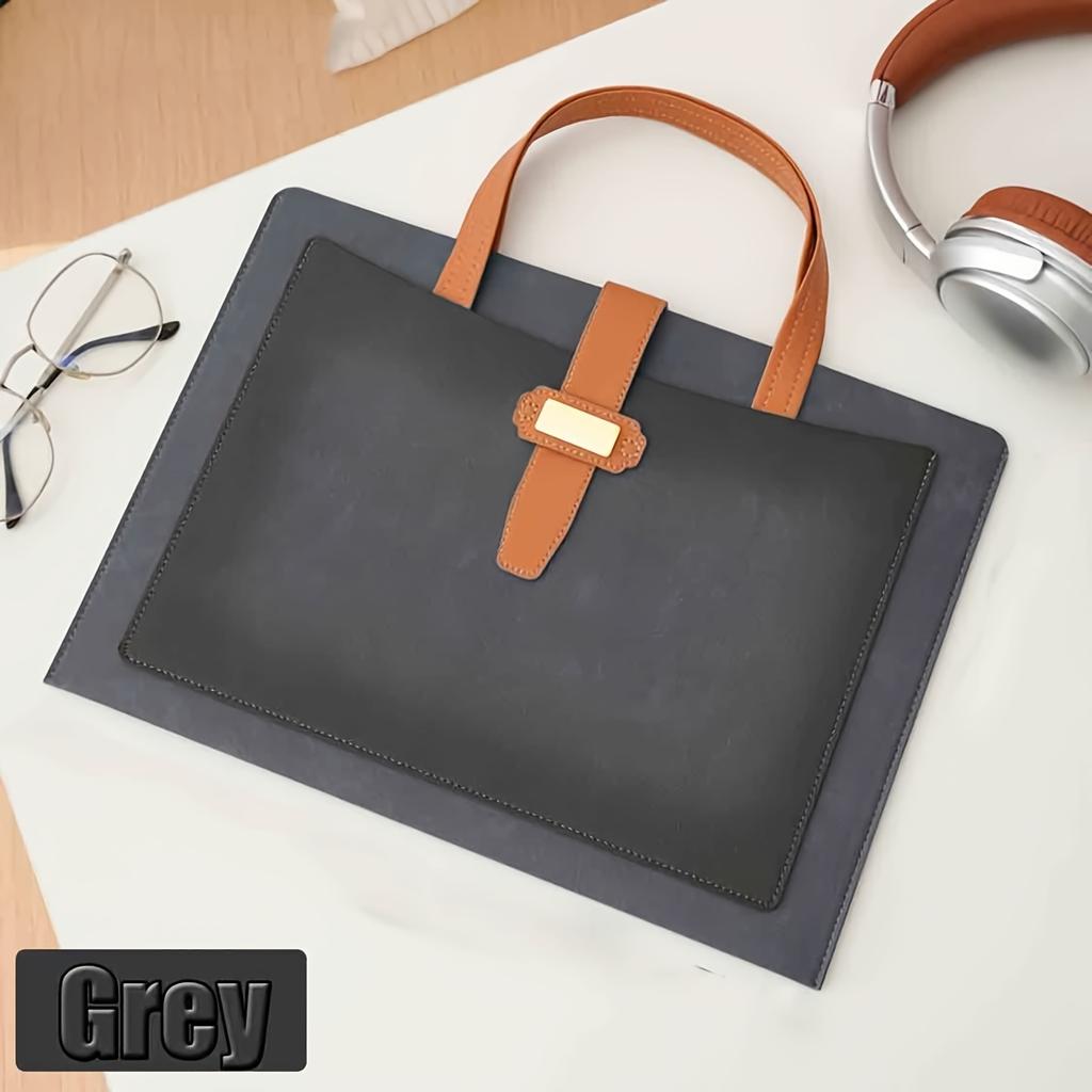 [Vintage Document Bag] Vintage PVC Fabric A4 Portable Document Bag | Thin File Folder Business Briefcase