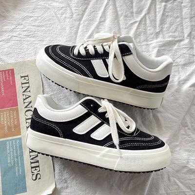 Platform Canvas Shoes Women's 2025 Spring and Autumn New Niche Retro Versatile Board Shoes Student White Shoes