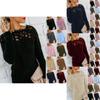Cozy Women's Autumn Winter Fleece Sweater Tops With Elegant Lace Design For Style