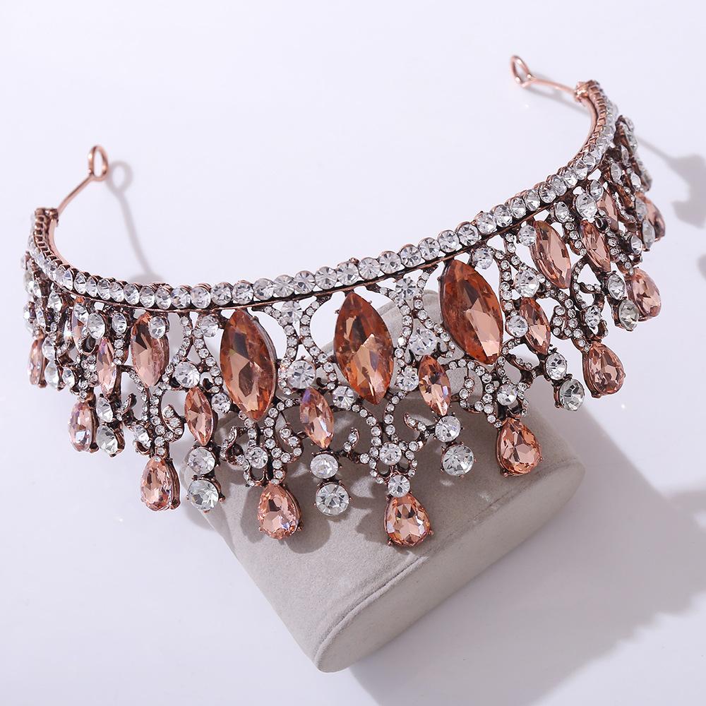 Свадебная Корона Барокко Ретро Тиара Свадебная Хрустальная Корона Ювелирные Изделия — фото 4