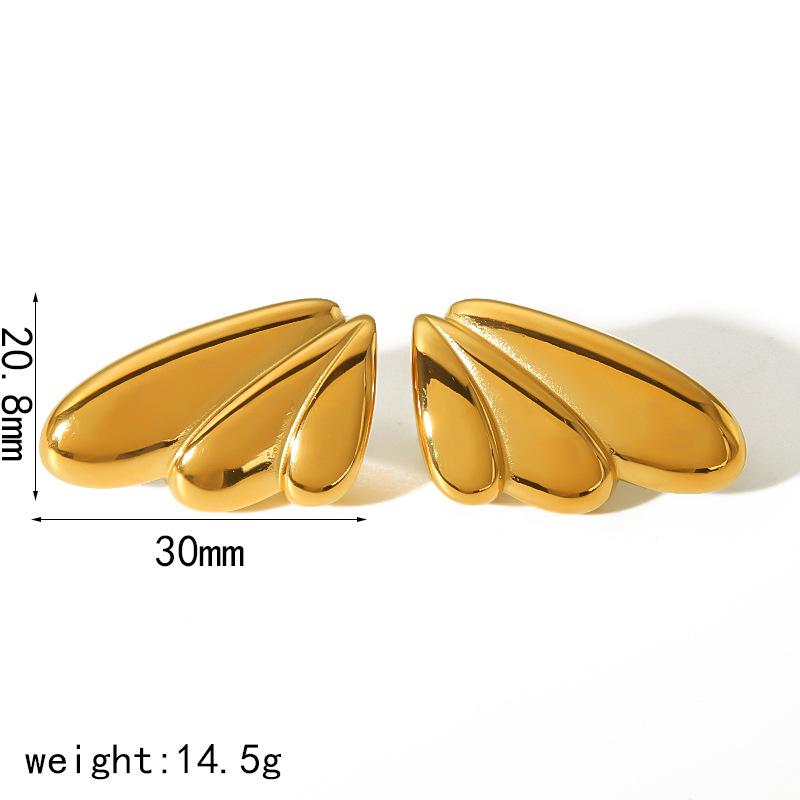 

Новые серьги из нержавеющей стали в форме крыльев-капель воды, серьги, нишевые высококлассные преувеличенные серьги