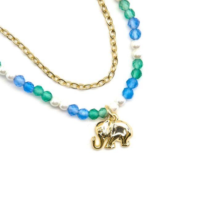 Bracelet - Dirhum - Argent 925 - Finition or 18k - Cristal Bleu Foncé - 16cm + 3cm D'extension