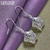 925 Sterling Silver Hollow Star Drop Earrings Jewelry