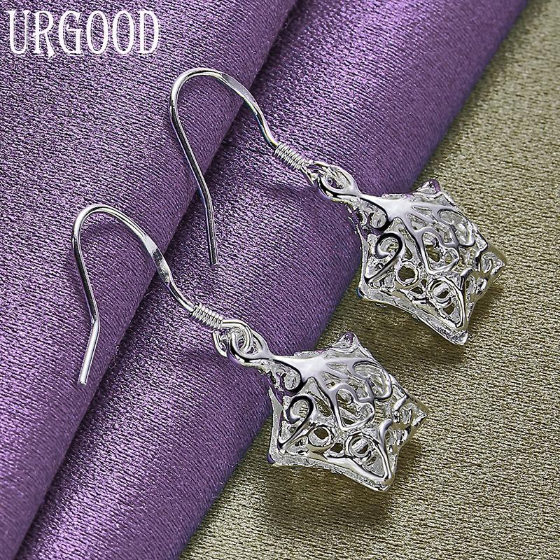 925 Sterling Silver Hollow Star Drop Earrings Jewelry