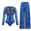 Costume da Bagno Solare Donna Alta Elasticità Ispessito Rete Pantaloni Larghi Costumi da Bagno Europei e Americani Fitness Intero