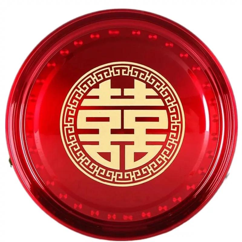 Chinese Wedding Stainless Steel Dessert Tray, Candy Tray, Red Dried Fruit Tray, Wedding Supplies Decoration Tray Japanese Dishes