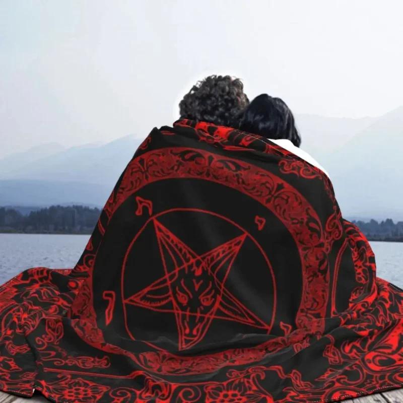 The Sabbatic Goat Baphomet Blankets Warm Flannel Satanic Occult Pentagram Throw Blanket For Bedding Couch Quilt