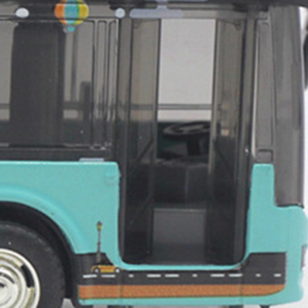 1/50 Patrový turistický autobus pro batolata, Hrací vozidla z lité slitiny se zvuky a světly, Hračky městských aut s natahovacím pohonem a otevíratelnými dveřmi
