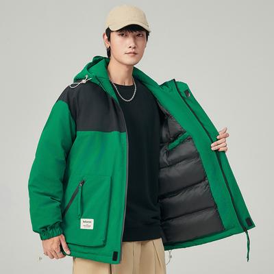 Men's Hooded Cotton Jacket Autumn and Winter Thick Spliced Top Outdoor Sports