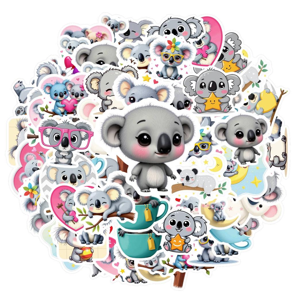 35pcs Cartoon Animal Stickers Playful Heart Animal Stickers DIY Stickers For Laptop Luggage Scrapbook Diary Sticker Guitar