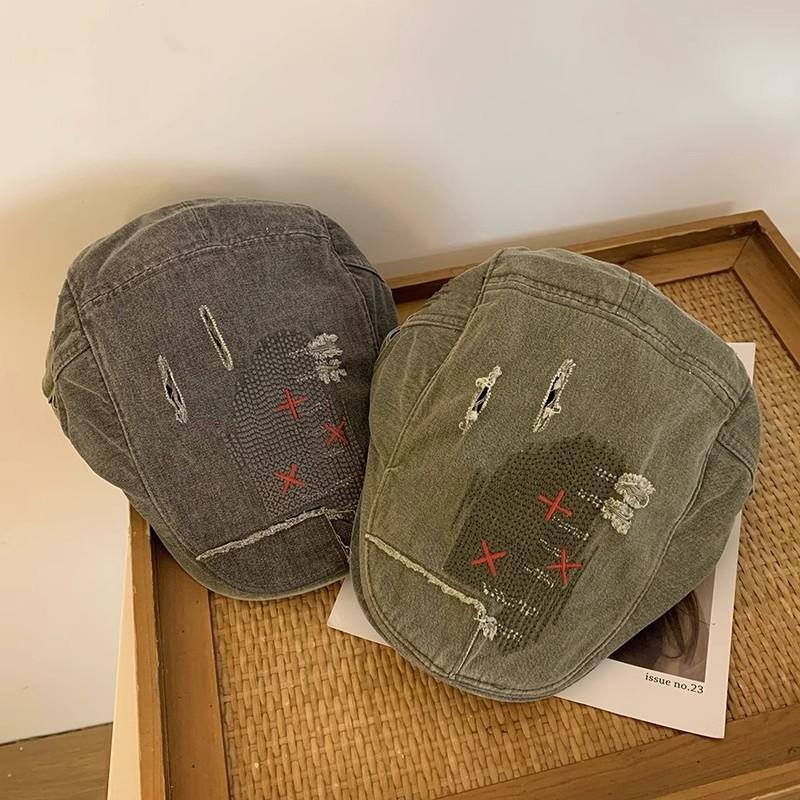Yourself Boho Beret Hat With Embroidered Design For Casual Women