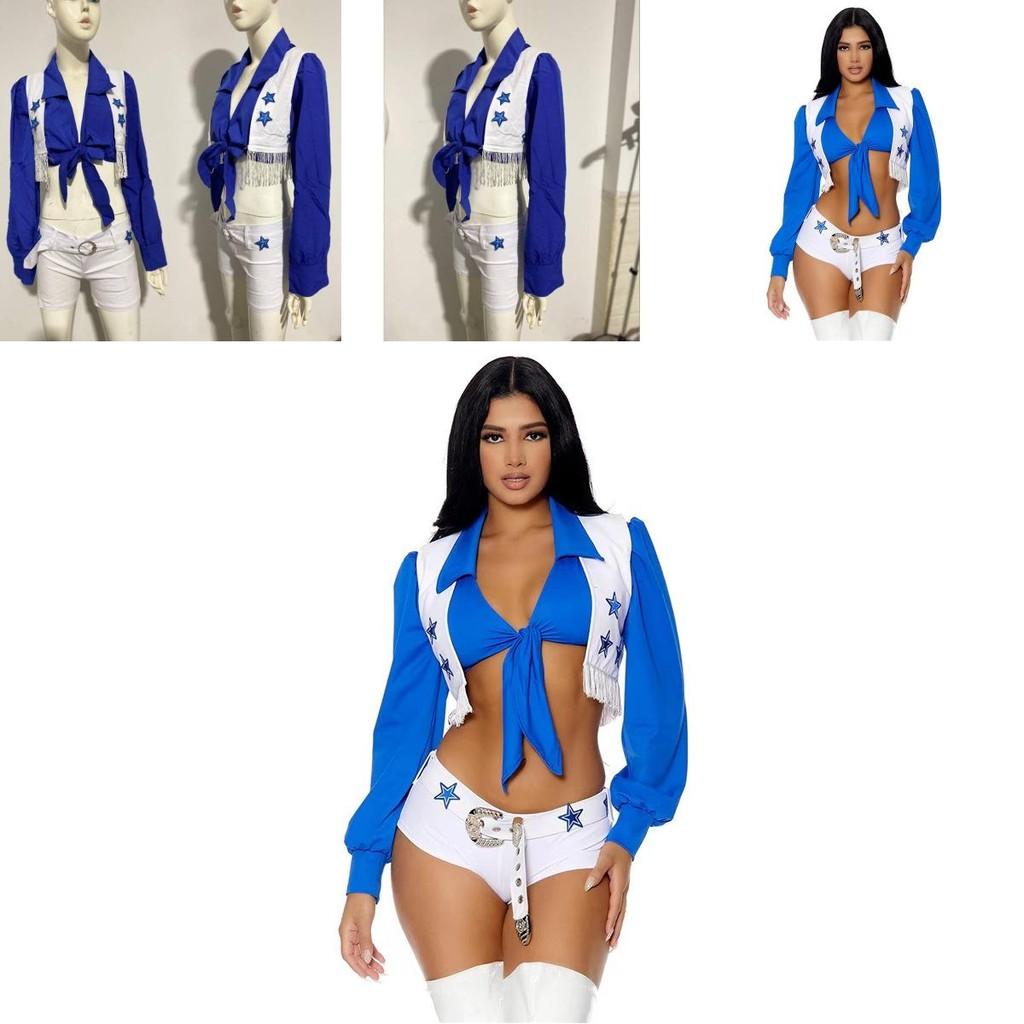 Eye-catching Starry Cheerleader Costume For Women Ideal For Halloween And Events