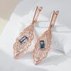 Kienl   Rose Gold Color Flower Dangle Earrings For Women Square Colorful Natural Zircon Accessories Daily Fine Jewelry