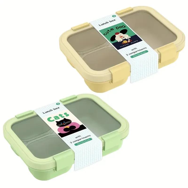 Bento Box Auslaufsichere Lunch-Lebensmittelaufbewahrung mit Stapelbarem Design Tragegriffen Büro Schule für Küche Restaurantgebrauch Lunchbox