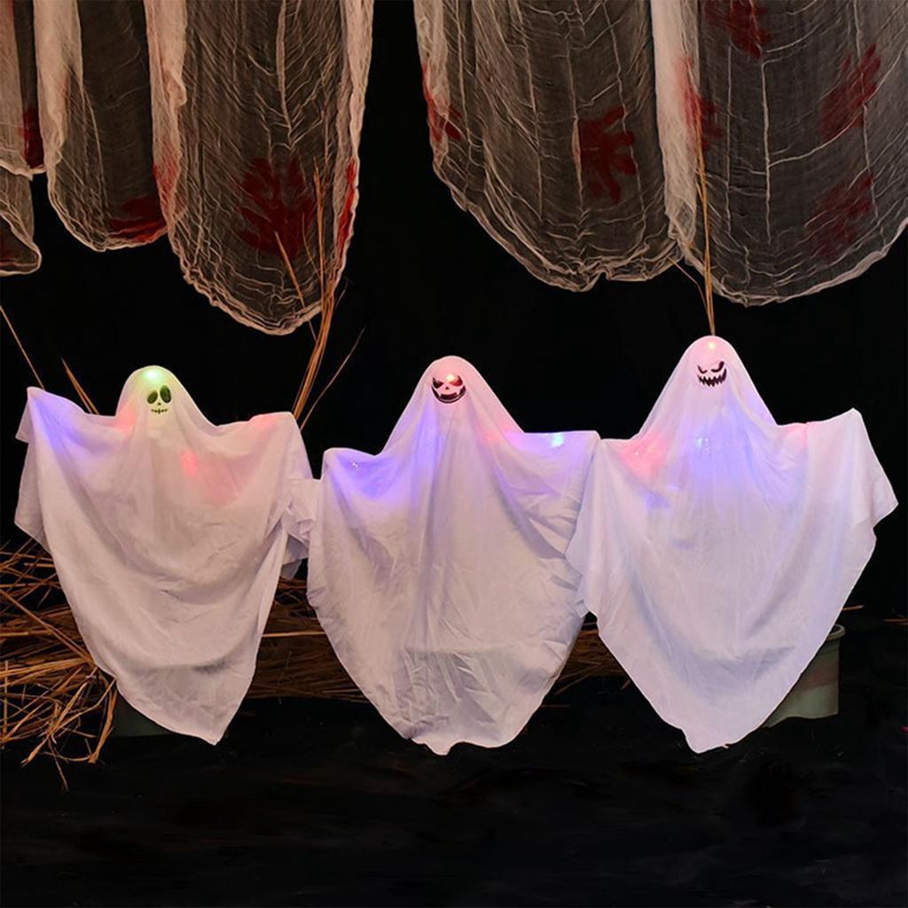 Halloween Decorative Props LED Light-up 3-piece Set, Outdoor Party Grass Ground Insert .