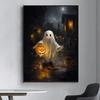 Ghost HauntedManor Halloween Cute Fancy Poster Wall Sticker for Living Room Bar Vintage Decorative Painting Middle