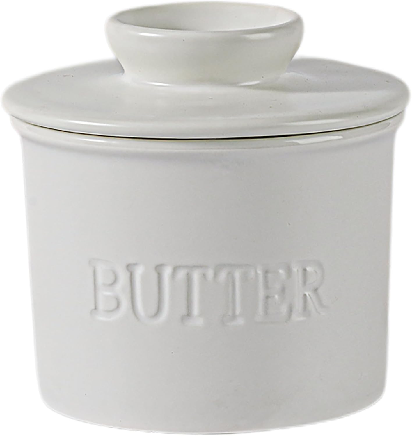 

Butter Preserving Jar with Lid, French Butter Dish, Ceramic Material, Waterproof Sealed White Butter Container Holder белый