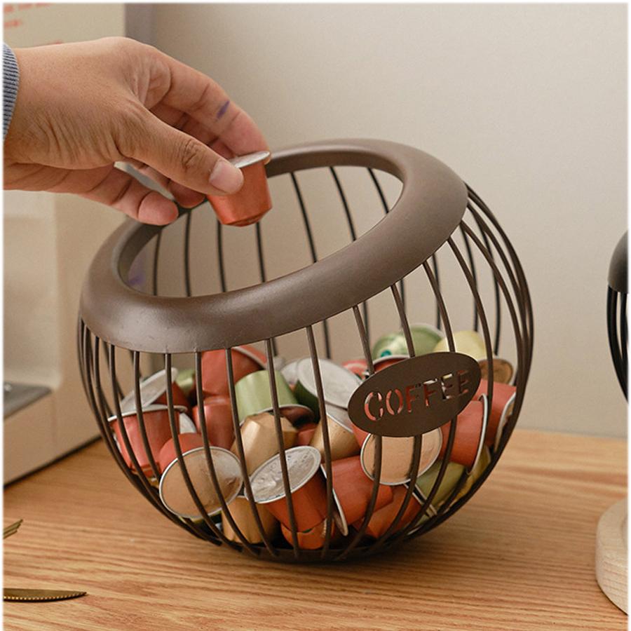 1 STÜCK Kreativer Europäischer Geformter Melonen- und Obstkorb Eisen Kaffeekapsel Aufbewahrungsständer Trockenfrüchte Obst Aufbewahrungsständer Schräge Öffnung