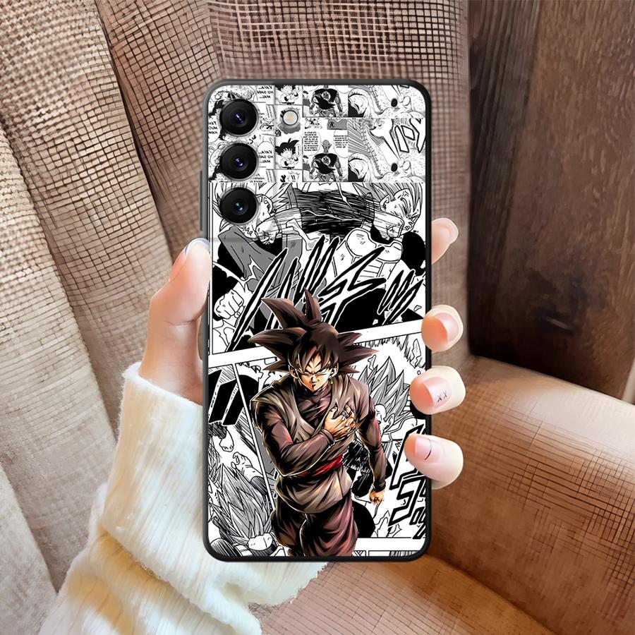 Black Soft Phone Cover Case for Samsung Galaxy A26 A72 A23 A53 A51 A73 A22 A52 A36 A32 A35 A25 A71 A41 A24 A55 Dragon Ball