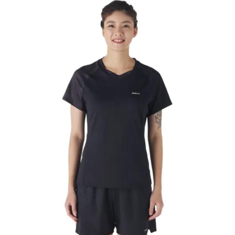 DECATHLON Lightweight Series Women's Quick Dry Badminton Short Sleeve Raglan T-Shirt Black