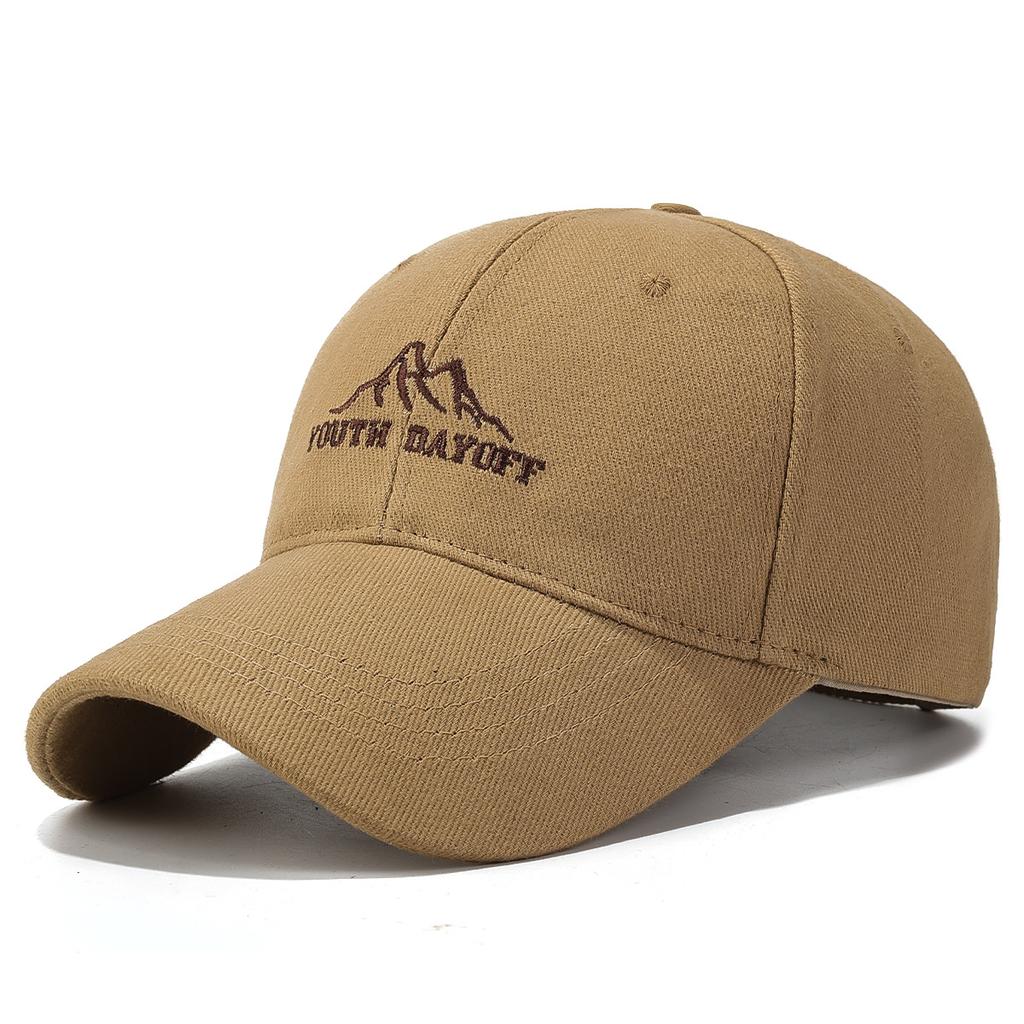 Four-Season Twill Cotton Embroidered Peak Baseball Cap, Fashionable Minimalist Peaked Cap, Outdoor Casual Sun Hat