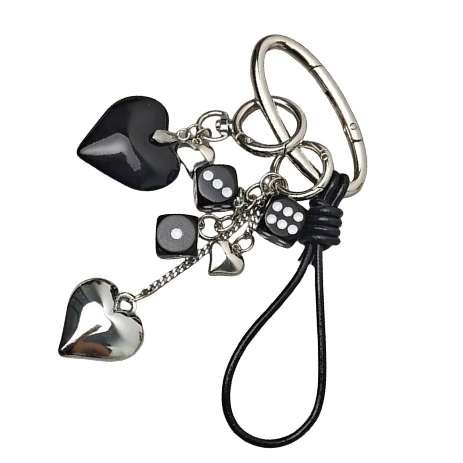 

Брелок с подвеской в виде разноцветных игральных костей, замысловатый дизайн, аксессуар из сплава, брелок с подвеской в виде сердца, подходит для ключей и сумок T2