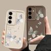 Wzór motyla Wstrząsoodporna matowa obudowa telefonu do Samsung S25 Ultra S24 FE S23 Plus S22 A56 A36 A16 A55 A06 A15 A35 A05 A54 TPU Miękka obudowa zderzaka