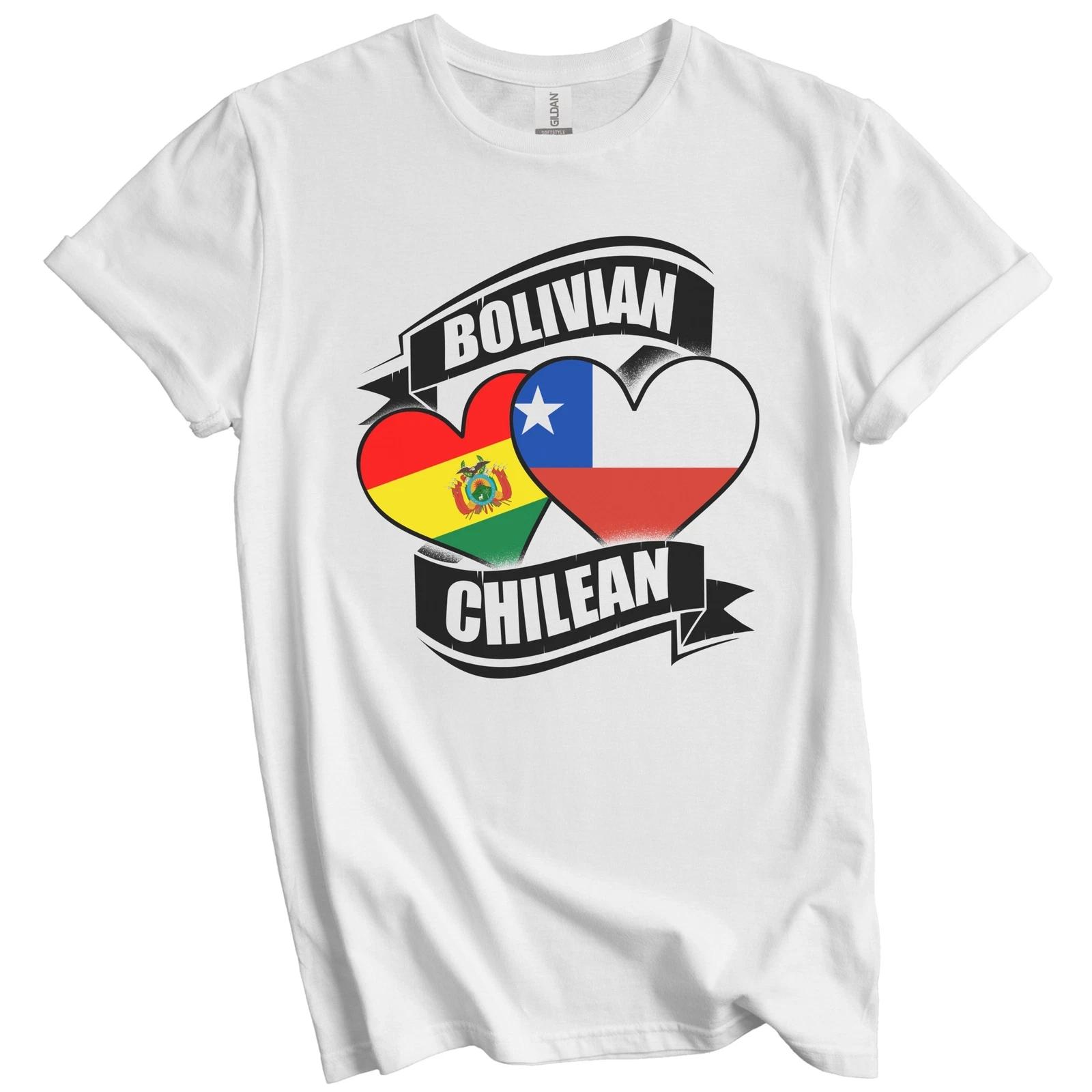 Bolivian Chilean Hearts Bolivia Chile Flags T-Shirt S
