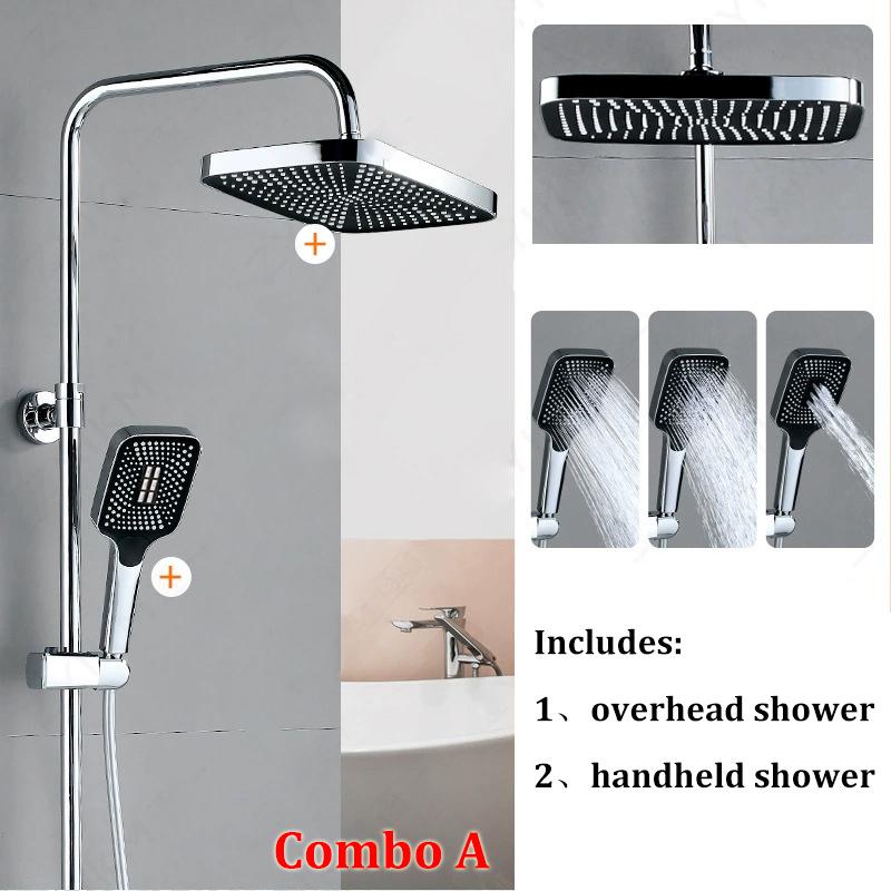12 Inch Large Panel Rain Shower Head/Handheld Shower Combination Bathroom Handheld Three Modes Pressurized Shower Set