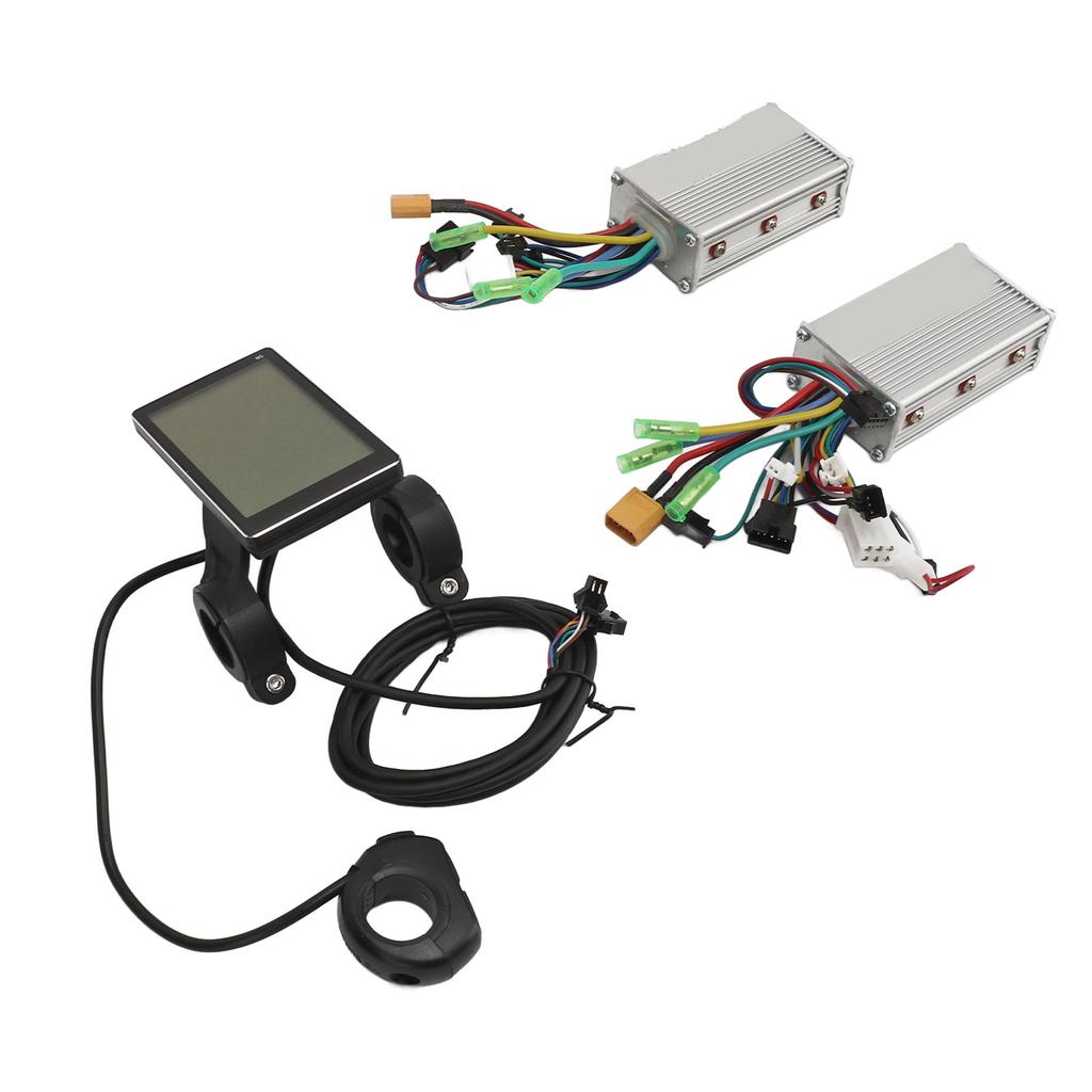 Kit contrôleur sans balais 500W 25A Double entraînement Écran LCD M5 Vélo électrique Kit contrôleur sans balais pour scooter 24V/36V/48V