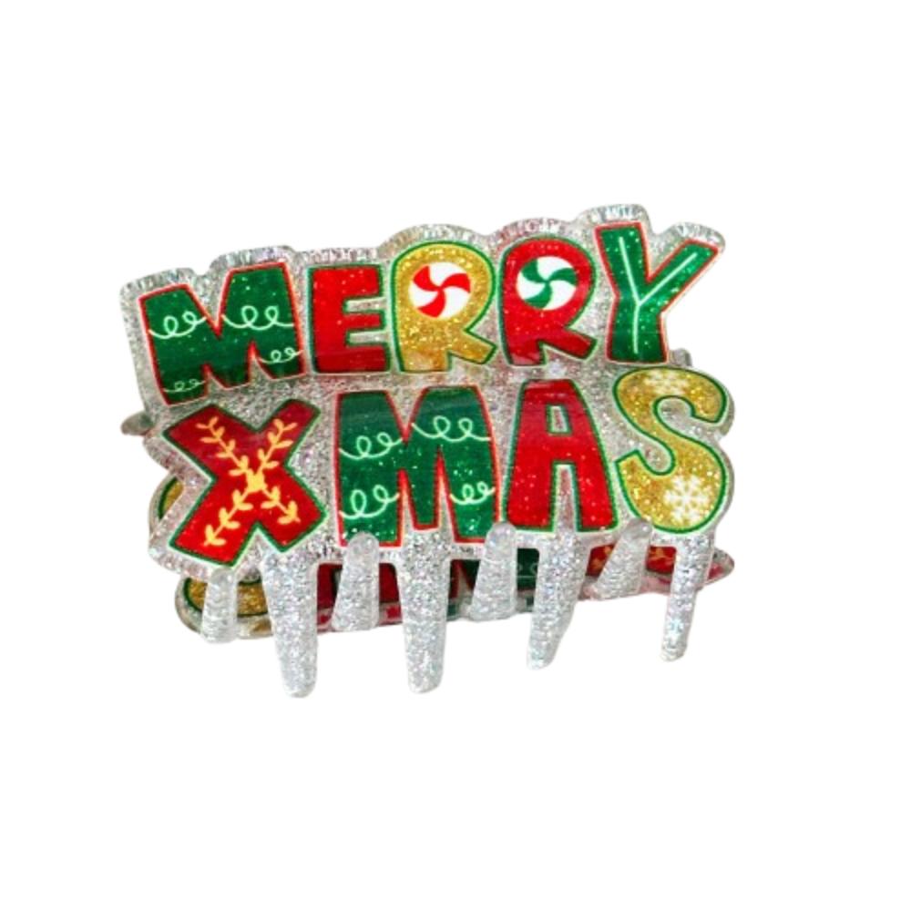 

Acrylic Santa Claus Shark Clip Snowhouse Cartoon Hair Grab Clip Christmas Tree Hair Claw Party Merry Christmas