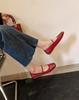Fashion Retro Style Square Toe Women's Mary Jane Shoes Elegant Shallow Dress Flats Leather Footwear for Ladies 2025