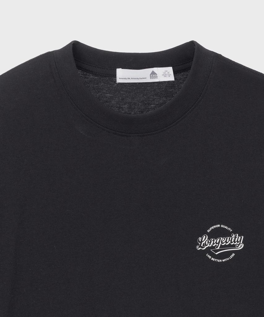BASIC HOUSE Uni 20-Count Graphic Short Sleeve Tee Black Lxts3105