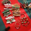Kerst Polymer Klei Kralen Armband Set, Kerstman Sneeuwvlok Rendier Stretch Bedel Armbanden, Feestelijke Stapelbare Sieraden voor Vrouwen Meisjes