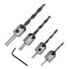 4PCS Metric Size Chamfer Drill Bit High Carbon Steel Pre Drill Bit Set  Woodworking Carpentry
