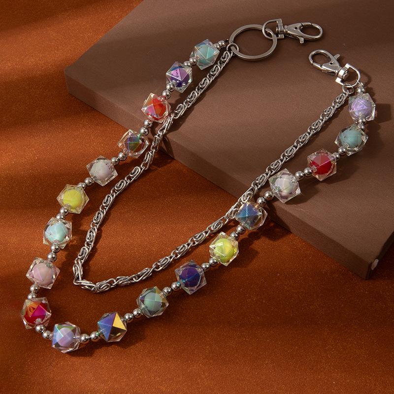 Color Dopamine Candy Color Waist Chain Macaron Color Pants Chain Trend Hip Hop Style Jeans Hanging Chain