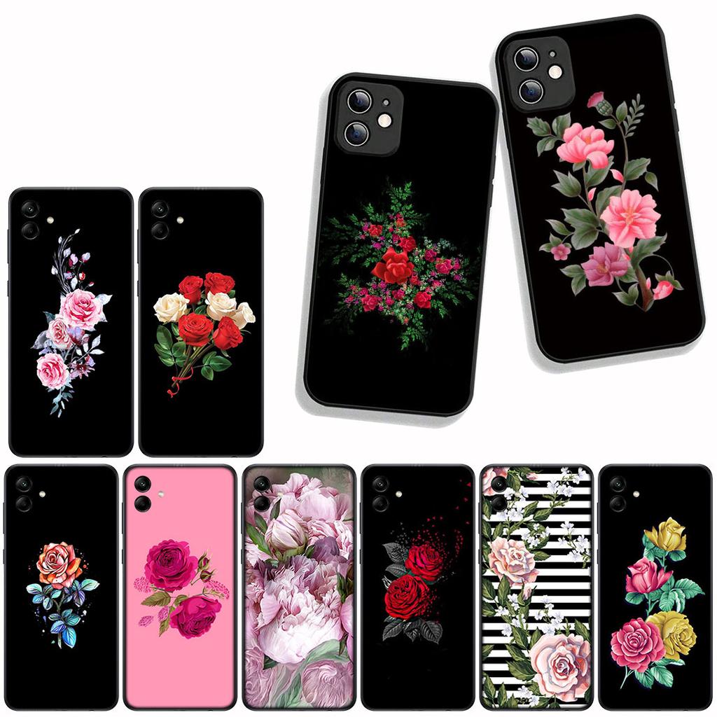 For Xiaomi Redmi 15C 15 A4 A5 9A 9T 10A 10C 9C NFC Note 11 9 8 10 Pro 8T Phone Cover Case Rose Flower Peony Red