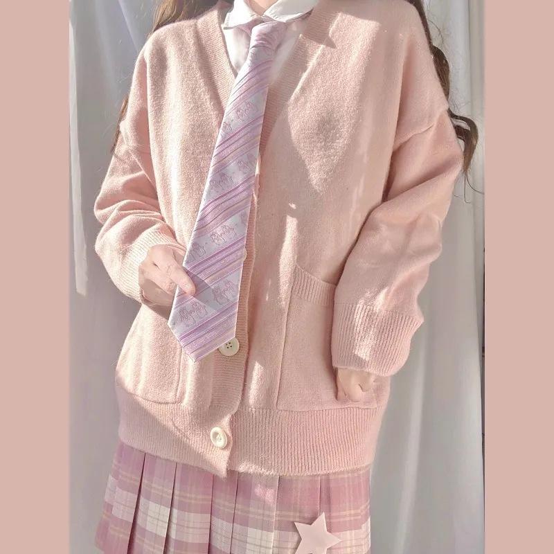 Knit Cardigan Long-sleeved Jk Women's Jacket College Style Sweet School Supply Fall and Winter Models Sweater Women