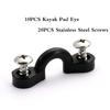 10Set Kayak Clips Inflatable Boat Fish Rowing Tool Marine Boats Aquatic Sports Surfing Deck Rigging Kit Elastic Rope Accessories