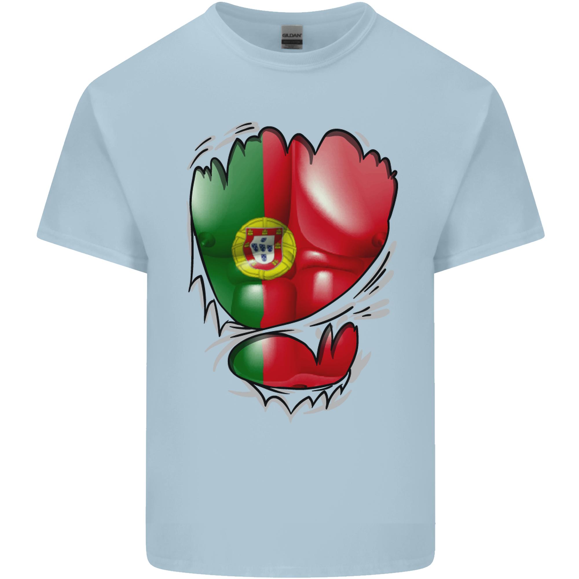 Gym Portuguese Flag Ripped Muscles Portugal Unisexs Light Cotton TShirt S