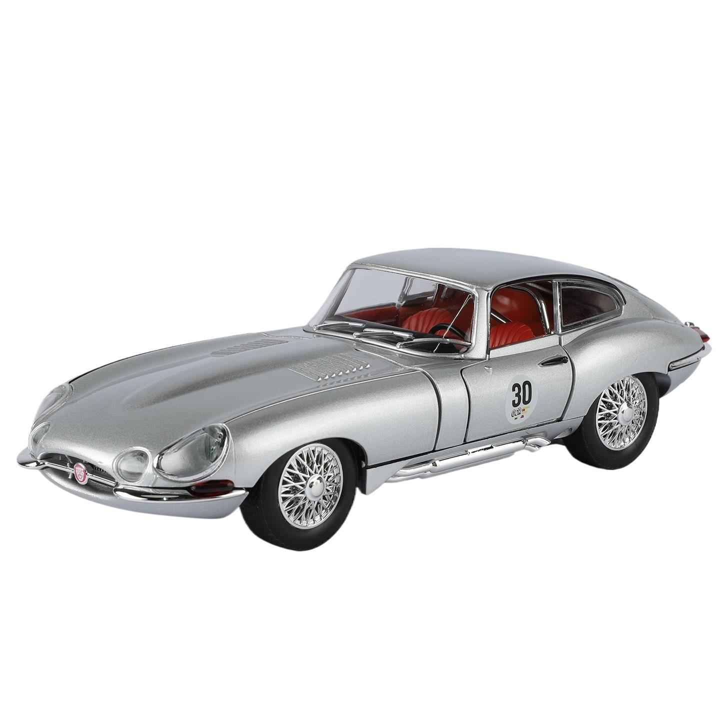

1/24 Jaguar E-TYPE Старовинний автомобіль Класичний спортивний автомобіль Модель автомобіля зі сплаву Литі іграшки зі звуком та світлом Декоративні іграшки-транспортні засоби для дітей Подарунки срібний