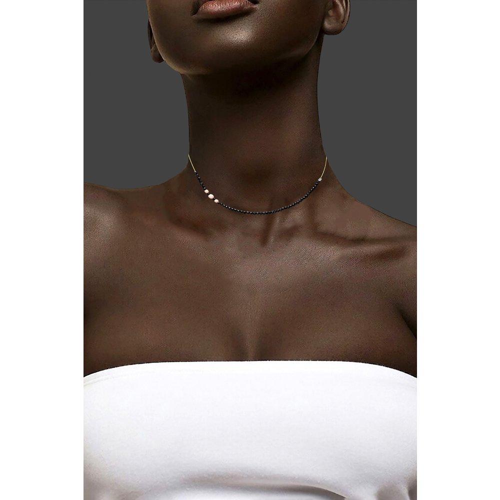 [Hazina] Invisible_2Mm Black Spinel Necklace