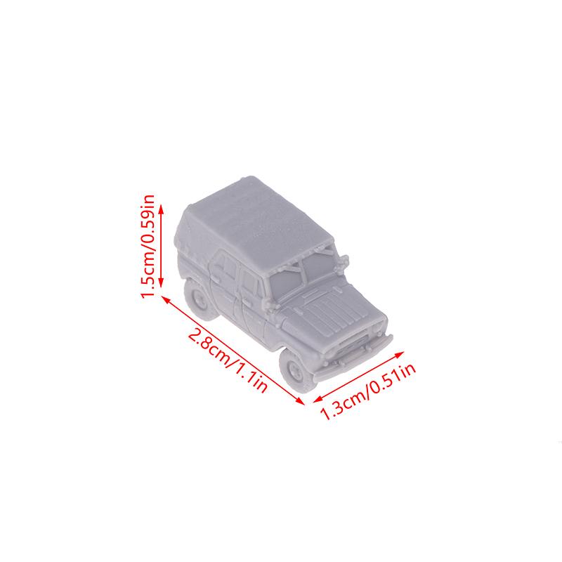 1 Pcs 1/144 Scale Uaz-469 4X4 Light Utility Gray Vehicle Model Kit 3D Printing Scale Model Jeep Model