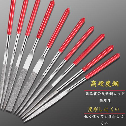 Diamond Files, 3*140mm, Set of 10, Metal Rod Files, Precision Grinding, Deburring, Metal, Alloy, Ball, Ceramics, Glass, Plastic, Ironwork, Woodworking