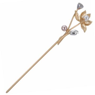 Miaomyao Single for Japanese and Metal Hair Antique or Water Lily Hair Miaomyao Hairpin, Hairpin, Clothing, Tomesode, Kimono, Yukata, Ornament,