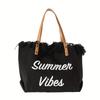 Summer Charm New Embroidered Tassel Handbag with Large Capacity, Available in 5 Colors, Women's Shopping Shoulder Bag