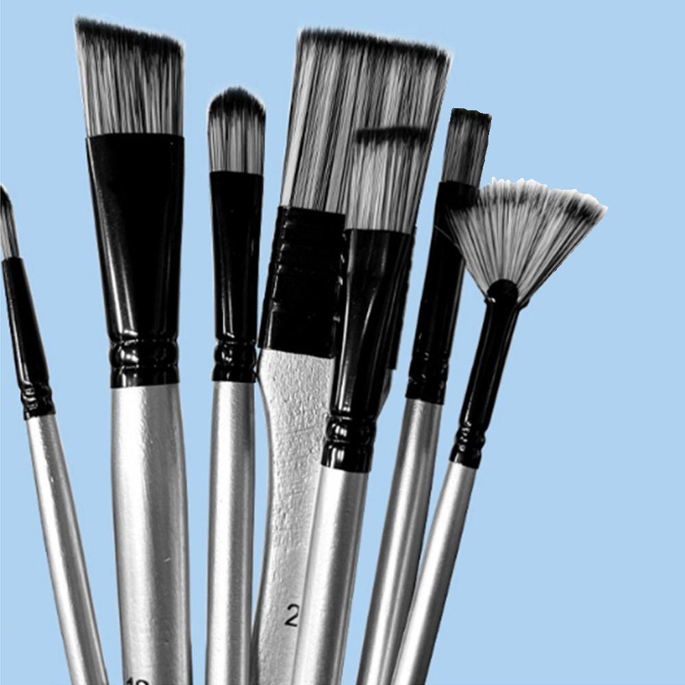 7/9Pcs Portable Painting Brushes Set Wooden Handle Watercolor Drawing Brushes Kits  Drawing Tool