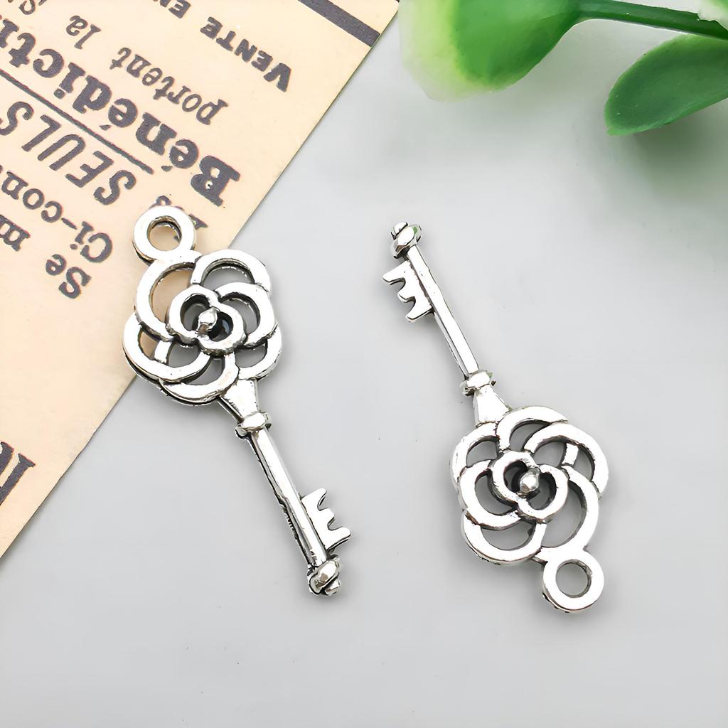 3-Color DIY Alloy Retro Key Jewelry Pendants