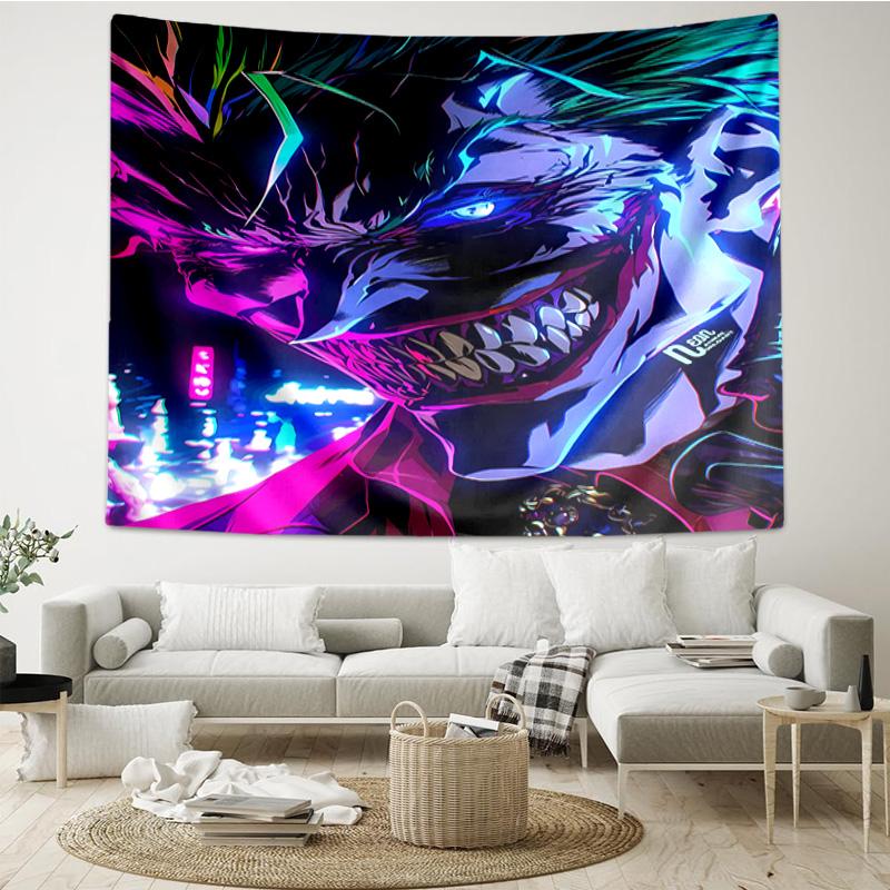 The clown's Fiery Rise Tapestry, Unique Design Tapestry, Wall Decor for Bedroom,Livingroom, Playroom,Heartwarming Fan Holiday Gifts